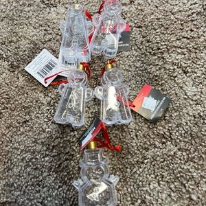 Clear Christmas Ornaments with Red Accents